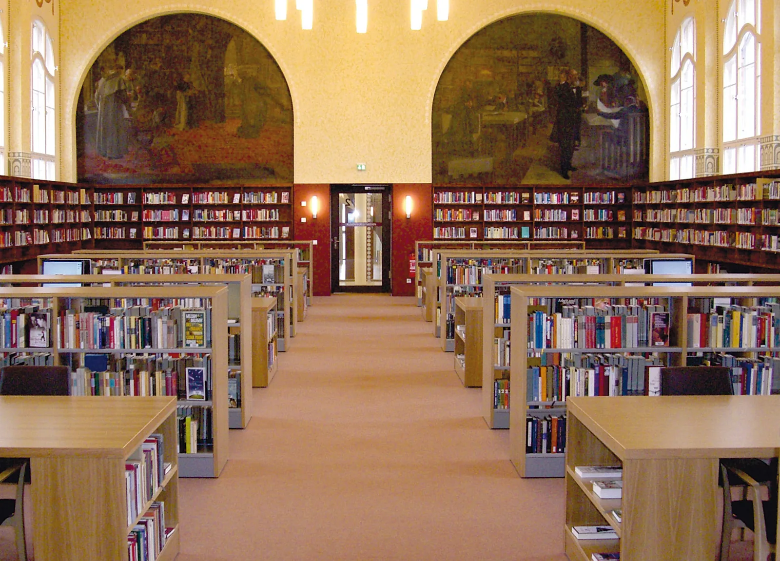 Panorama-Blick auf den historischen Lesesaal — Stadtbibliothek Görlitz — Historischer Lesesaal, Görlitz